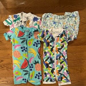4 Colorful Baby Rompers Set